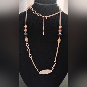 Elegant Gold and Black Beaded Necklace